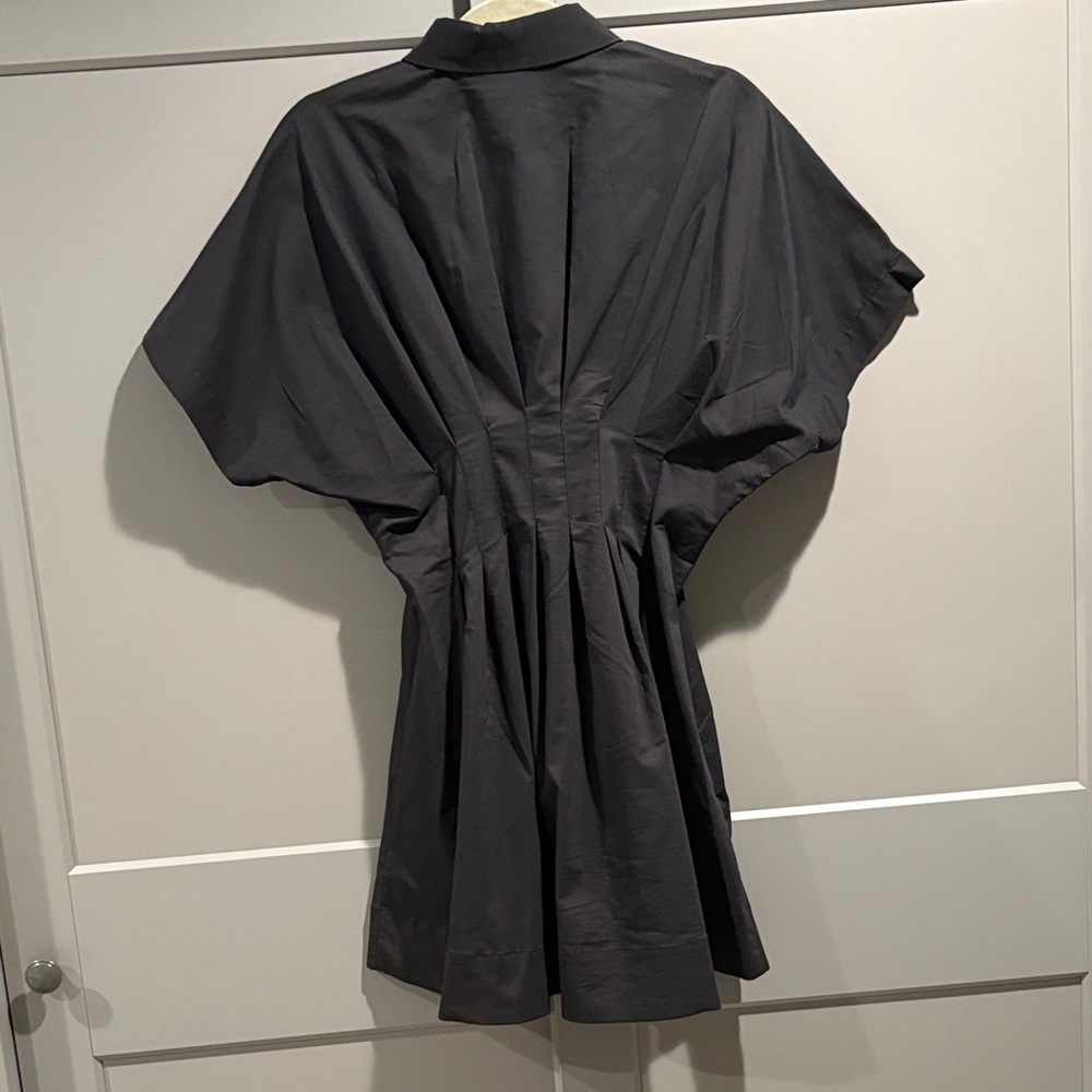 Elegant Black Button-Front Mini Dress - Picture 2 of 3